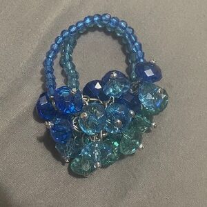 Oceanic Blue and Green Beaded Brooch